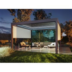 bioklimatická pergola s natáčacími lamelami + bočné screen roletky